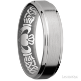 6 mm wide Flat Grooved Edges Titanium band.