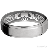 6 mm wide Flat Grooved Edges Titanium band.