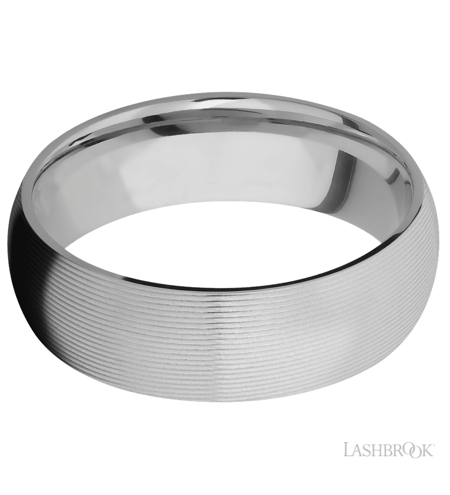 7 mm wide Domed Titanium band.