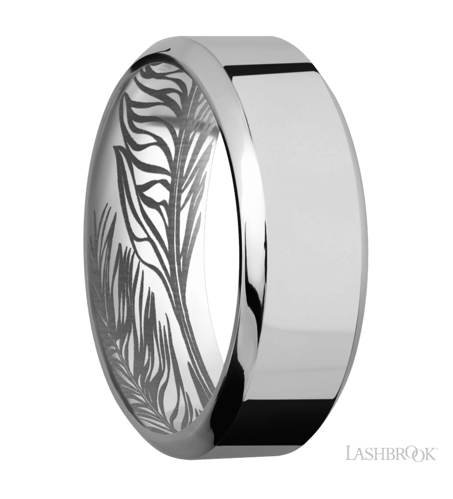 8 mm wide High Bevel Titanium band.