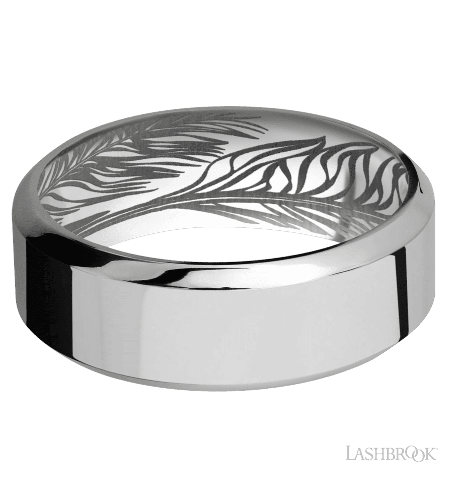 8 mm wide High Bevel Titanium band.