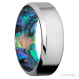 8 mm wide High Bevel Cobalt Chrome band featuring a Abalone sleeve.
