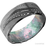 8 mm wide Flat Tightweave band featuring a Black Mother of Pearl sleeve.