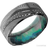 8 mm wide Flat Tightweave band featuring a Black Mother of Pearl sleeve.