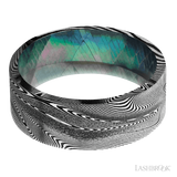 8 mm wide Flat Tightweave band featuring a Black Mother of Pearl sleeve.
