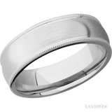 7 mm wide Domed Milgrain Edges Cobalt Chrome band.