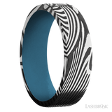 7 mm wide Flat Sunset band featuring a Royal Blue sleeve.