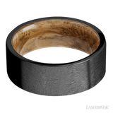 Lashbrook 8 mm wide Flat Zirconium band featuring a Whiskey Barrel sleeve.