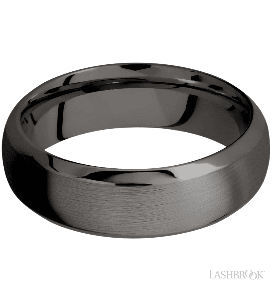 7 mm wide Domed Bevel Tantalum Noir band.