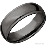 7 mm wide Domed Stepped Down Edges Tantalum Noir band.