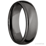 7 mm wide Domed Stepped Down Edges Tantalum Noir band.
