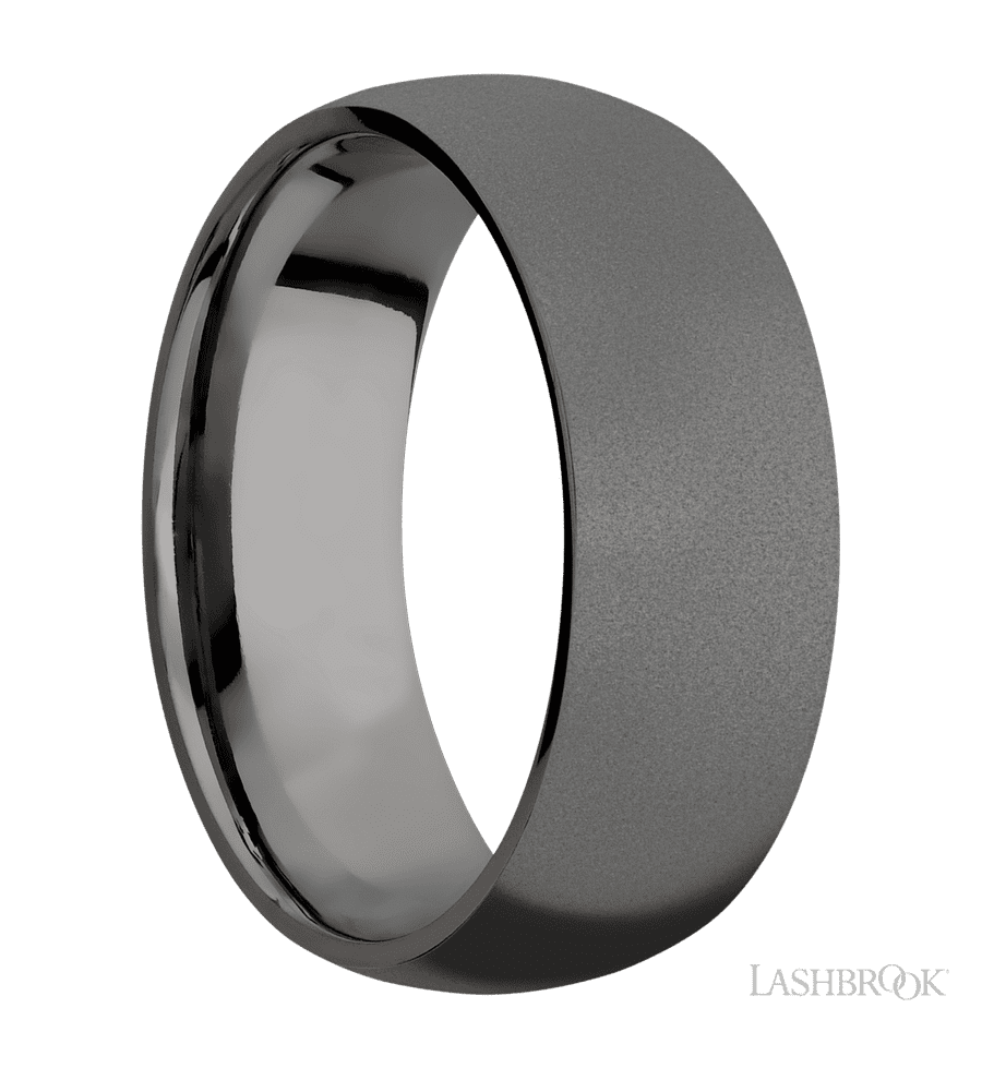 8 mm wide Domed Tantalum Noir band.