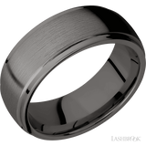 8 mm wide Domed Stepped Down Edges Tantalum Noir band.