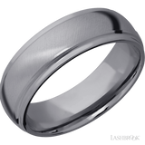 7 mm wide Domed Stepped Down Edges Tantalum band.