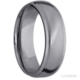 7 mm wide Domed Stepped Down Edges Tantalum band.