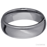 7 mm wide Domed Stepped Down Edges Tantalum band.