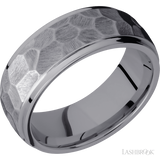 8 mm wide Domed Stepped Down Edges Tantalum band.