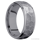8 mm wide Domed Stepped Down Edges Tantalum band.