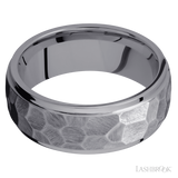 8 mm wide Domed Stepped Down Edges Tantalum band.
