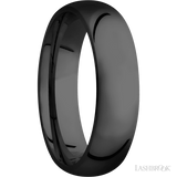 6 mm wide Domed Zirconium band.