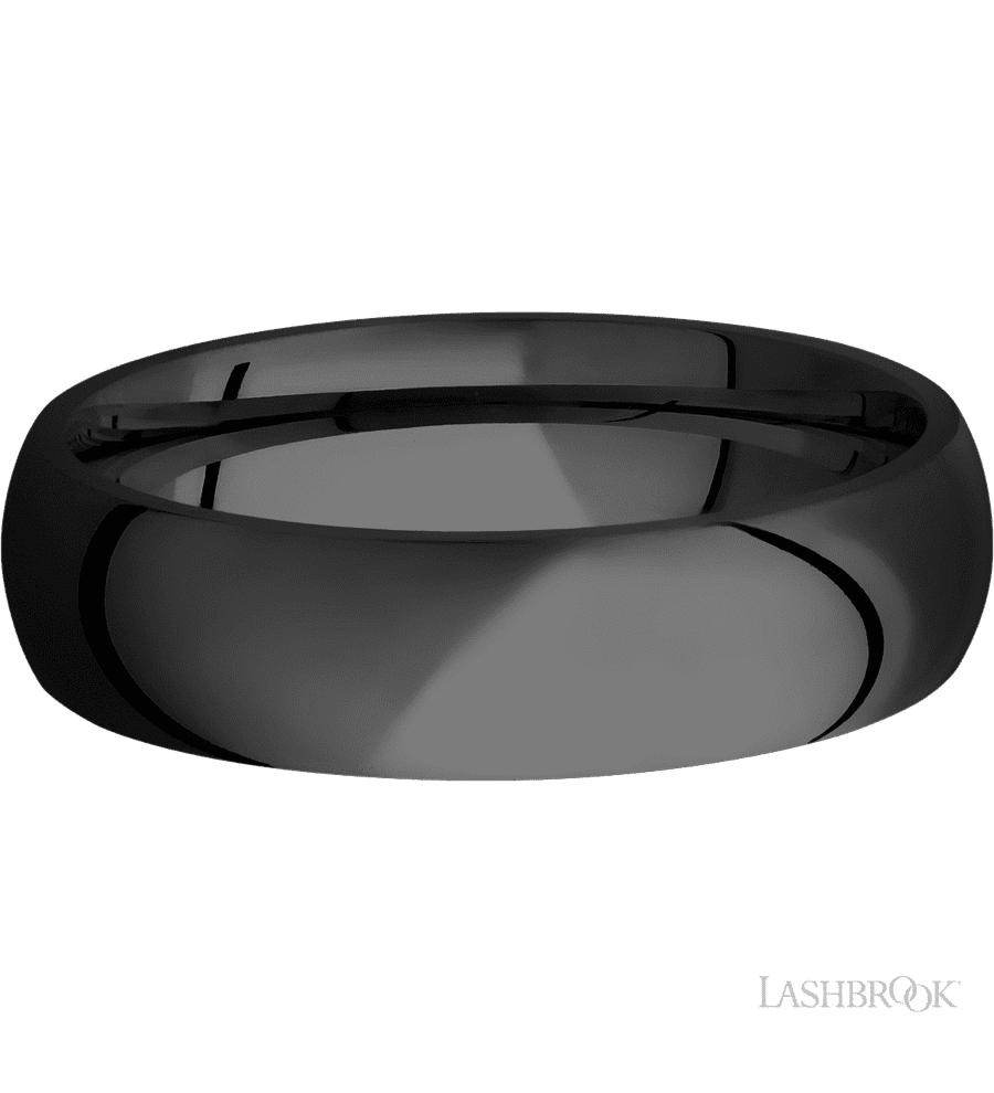 6 mm wide Domed Zirconium band.
