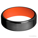 7 mm wide Beveled Zirconium band featuring a Hunter Orange sleeve.