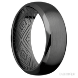 8 mm wide Domed Bevel Zirconium band.