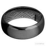 8 mm wide Domed Bevel Zirconium band.