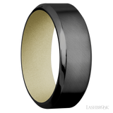 8 mm wide High Bevel Zirconium band featuring a Bright Nickel sleeve.