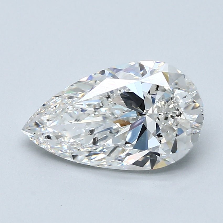 2.5 Carat PEAR - Natural Diamond - 2.5 - G - SI2 - VG - EX - VG - Diamonds By Rothschild