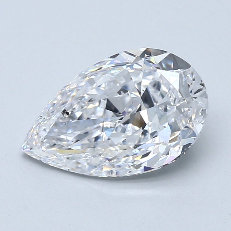 2.5 Carat Pear - Natural Diamond - 2.51 - D - SI2 - VG - EX - EX - Diamonds By Rothschild