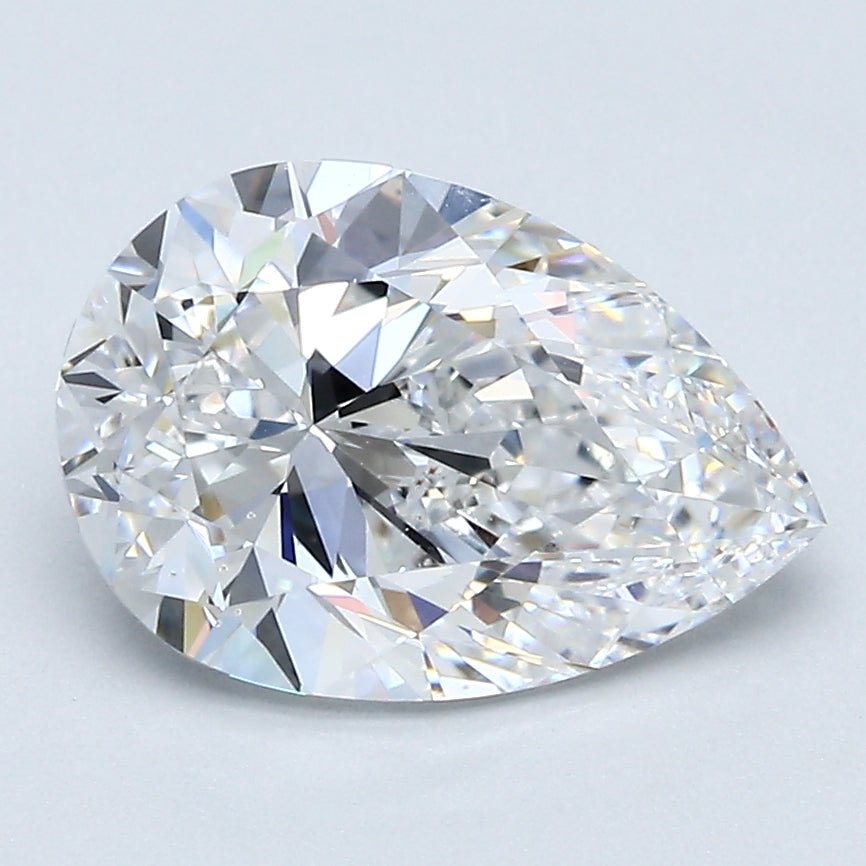 2.5 Carat Pear - Natural Diamond - 2.51 - D - VS2 - G - EX - VG - Diamonds By Rothschild