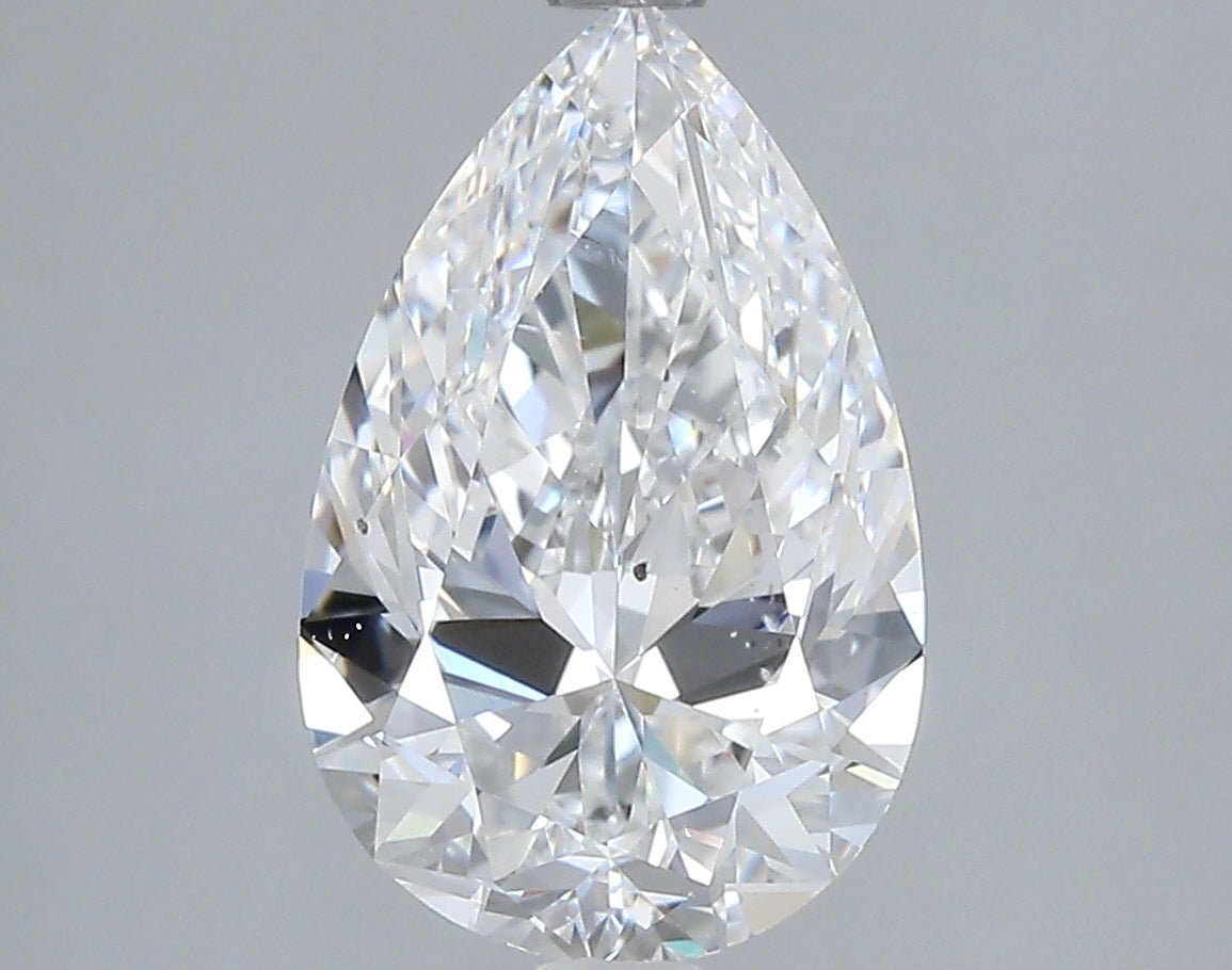 2.5 Carat Pear - Natural Diamond - 2.51 - E - SI1 - VG - EX - VG - Diamonds By Rothschild