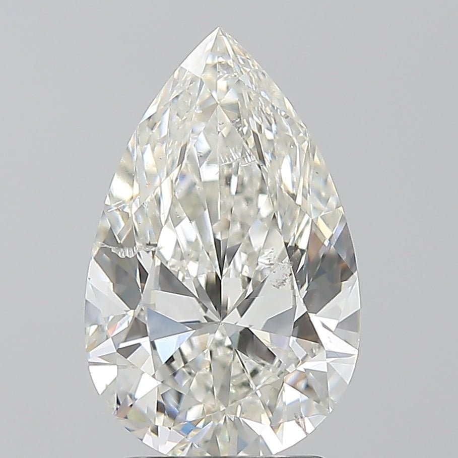 2.5 Carat Pear - Natural Diamond - 2.55 - I - SI2 - VG - EX - VG - Diamonds By Rothschild
