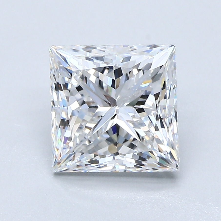2.5 Carat PRINCESS - Natural Diamond - 2.51 - E - SI2 - VG - EX - VG - Diamonds By Rothschild