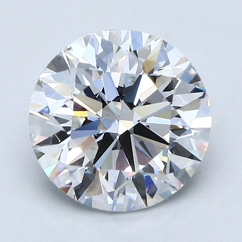 2.5 Carat Round Cut Natural Diamond - D SI1 - 2.52ct - EX Cut Grade - Diamonds By Rothschild