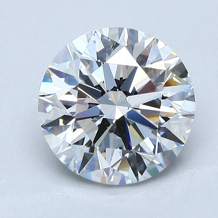2.5 Carat Round - Natural Diamond - 2.4 - F - VS2 - EX - EX - EX - Diamonds By Rothschild