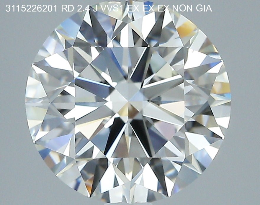 2.5 Carat Round - Natural Diamond - 2.4 - J - VVS1 - EX - EX - EX - Diamonds By Rothschild
