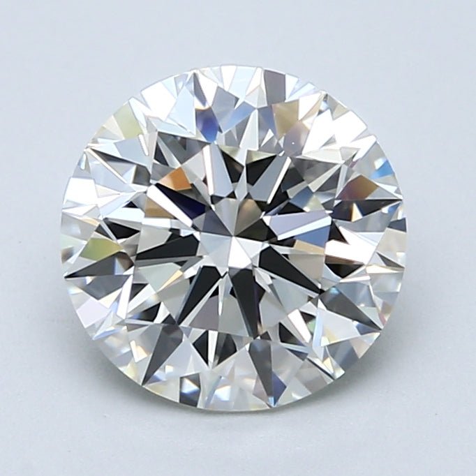 2.5 Carat Round - Natural Diamond - 2.42 - J - VVS2 - EX - EX - EX - Diamonds By Rothschild