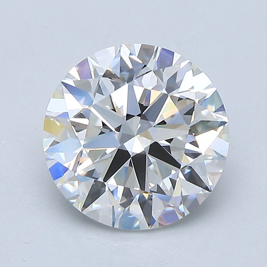 2.5 Carat Round - Natural Diamond - 2.44 - E - VVS2 - EX - EX - EX - Diamonds By Rothschild