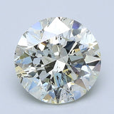 2.5 Carat Round - Natural Diamond - 2.46 - K - Slightly Included - VG - VG - VG - Diamonds By Rothschild