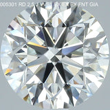 2.5 Carat Round - Natural Diamond - 2.5 - J - VVS1 - EX - EX - EX - Diamonds By Rothschild