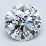2.5 Carat Round - Natural Diamond - 2.52 - F - Slightly Included - EX - EX - EX - Diamonds By Rothschild