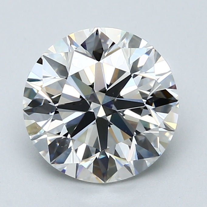 2.5 Carat Round - Natural Diamond - 2.7 - F - VS2 - EX - EX - EX - Diamonds By Rothschild