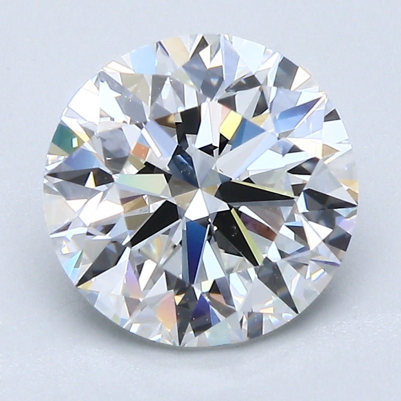 2.5 Carat Round - Natural Diamond - 2.7 - F - VS2 - EX - EX - VG - Diamonds By Rothschild