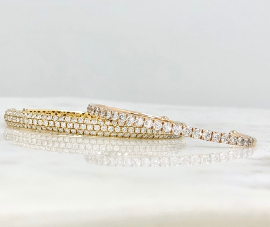 Diamond and Yellow Gold Bracelets