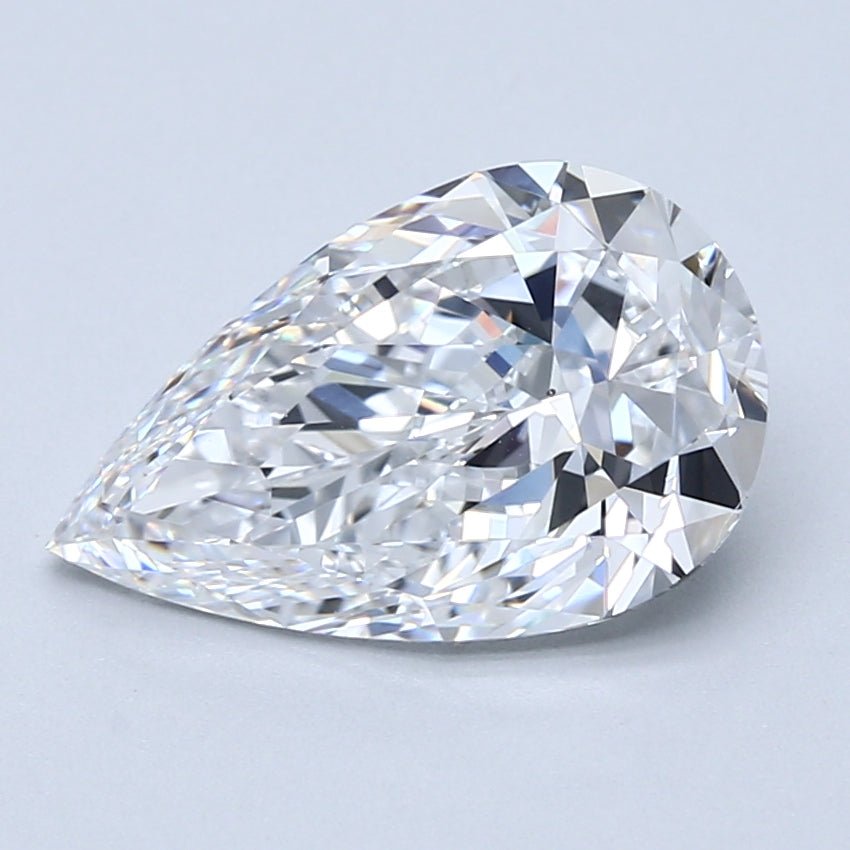 3 Carat Pear - Natural Diamond - 3.01 - D - VS2 - VG - EX - EX - Diamonds By Rothschild