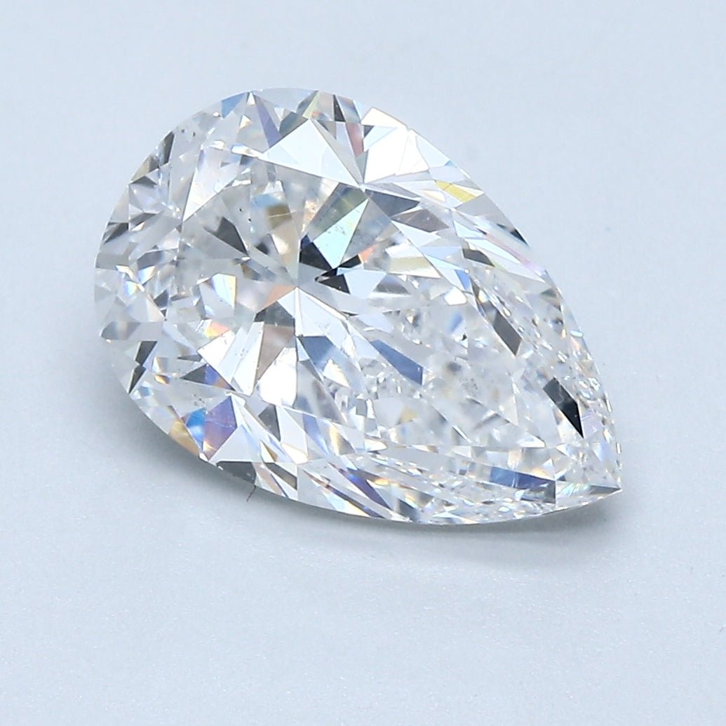 3 Carat Pear - Natural Diamond - 3.01 - E - SI1 - G - EX - EX - Diamonds By Rothschild