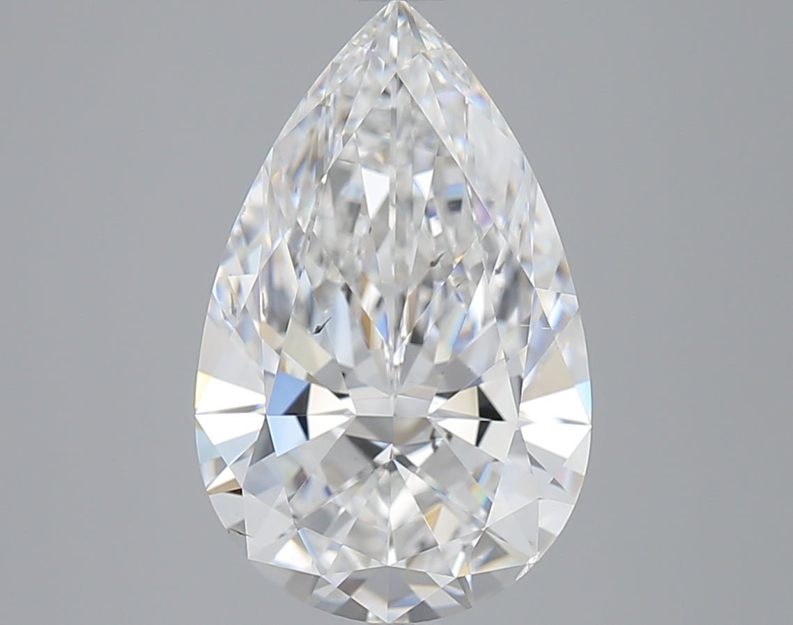 3 Carat Pear - Natural Diamond - 3.01 - F - SI1 - VG - EX - VG - Diamonds By Rothschild