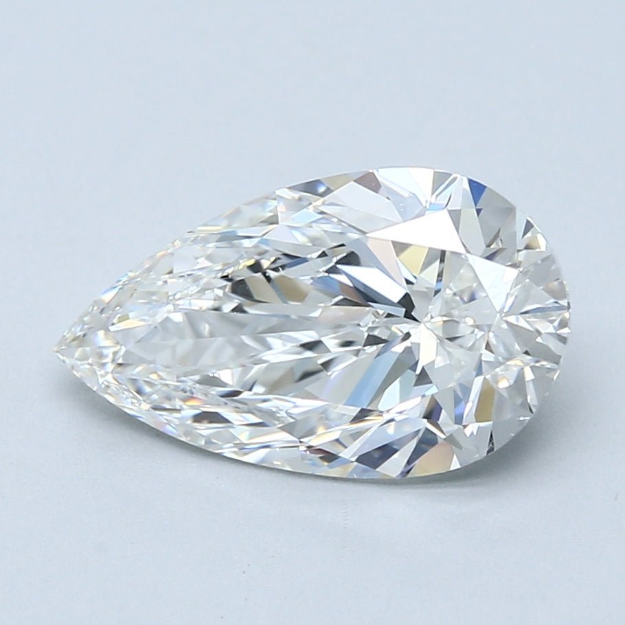3 Carat Pear - Natural Diamond - 3.01 - F - VS2 - VG - EX - VG - Diamonds By Rothschild